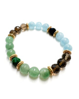 Jade + Aventurine + Quartz + Aquamarine + Tourmaline Crystal Bracelet - The Lucky Traveler