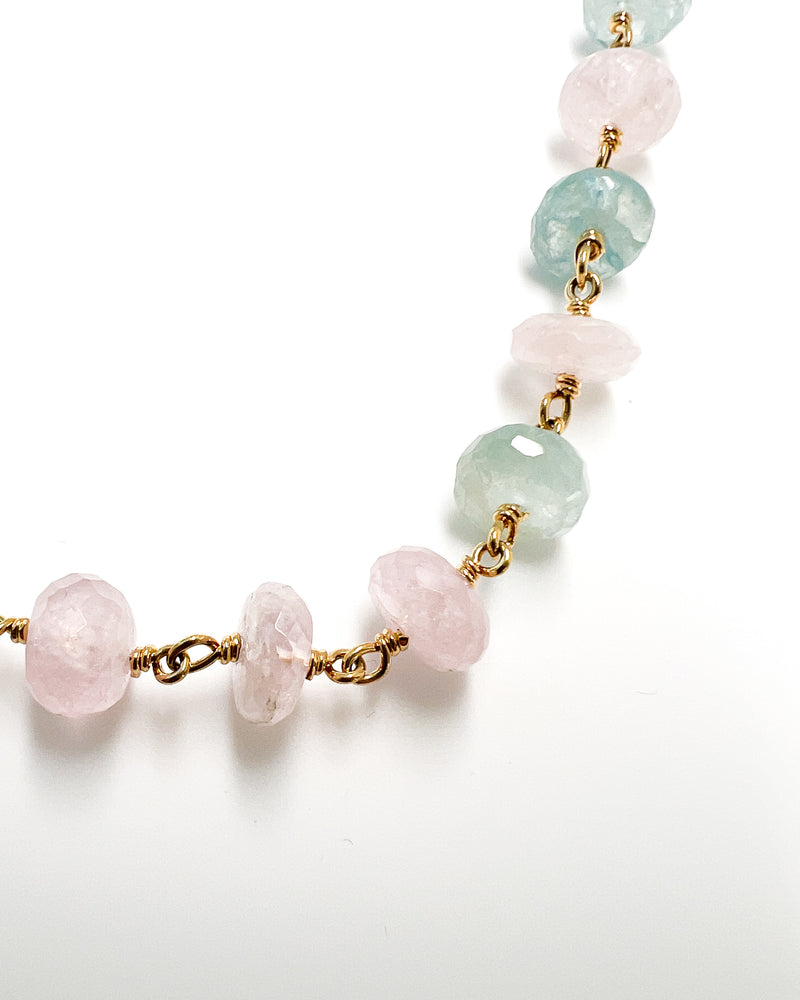 Aquamarine + Morganite Necklace