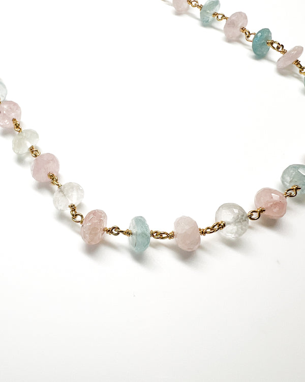Aquamarine + Morganite Necklace