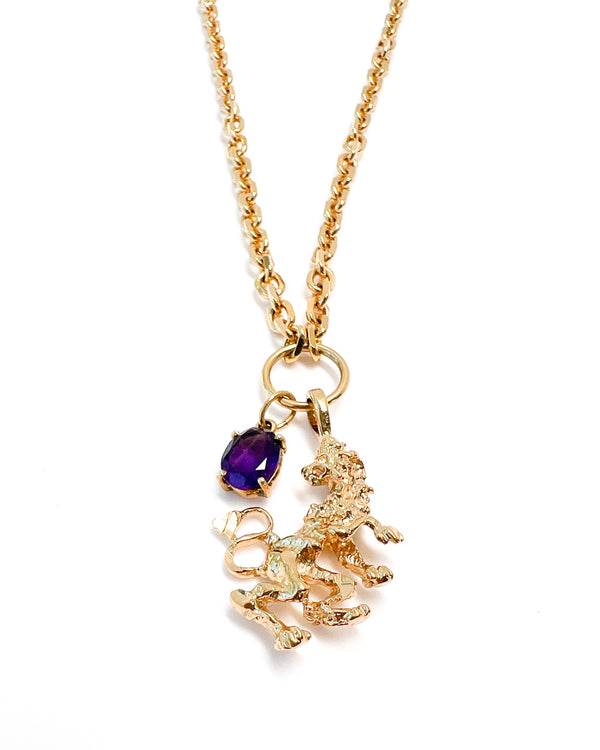 Amethyst Lion Necklace