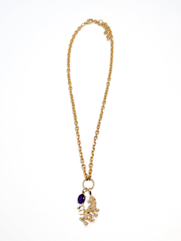 Amethyst Lion Necklace