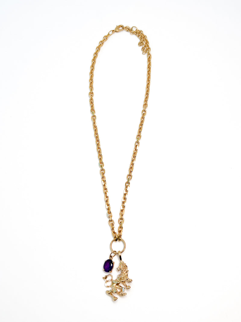 Amethyst Lion Necklace