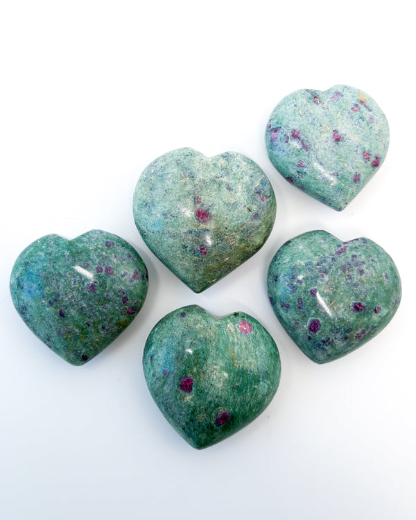 Ruby in Fuchsite Heart
