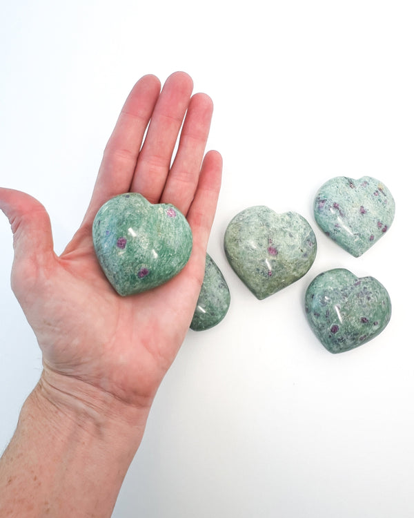 Ruby in Fuchsite Heart
