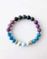 AAA Larimar · Blue Apatite · Lepidolite · Ruby in Kyanite Crystal Bracelet - The Branda