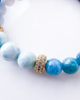 AAA Larimar · Blue Apatite · Lepidolite · Ruby in Kyanite Crystal Bracelet - The Branda
