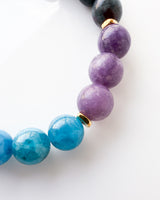 AAA Larimar · Blue Apatite · Lepidolite · Ruby in Kyanite Crystal Bracelet - The Branda