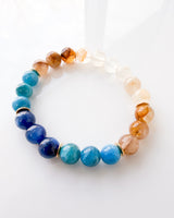 Blue Kyanite · Blue Apatite · Golden Healer Crystal Bracelet - Sana