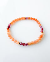 Peach Moonstone · Garnet Crystal Bracelet - Blush Fire