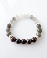 Cloudy Quartz · Black Moonstone · Red Tiger Iron Crystal Bracelet - Sexy