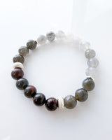 Cloudy Quartz · Black Moonstone · Red Tiger Iron Crystal Bracelet - Sexy