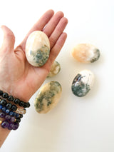 Stilbite + Moss Agate Palmstone