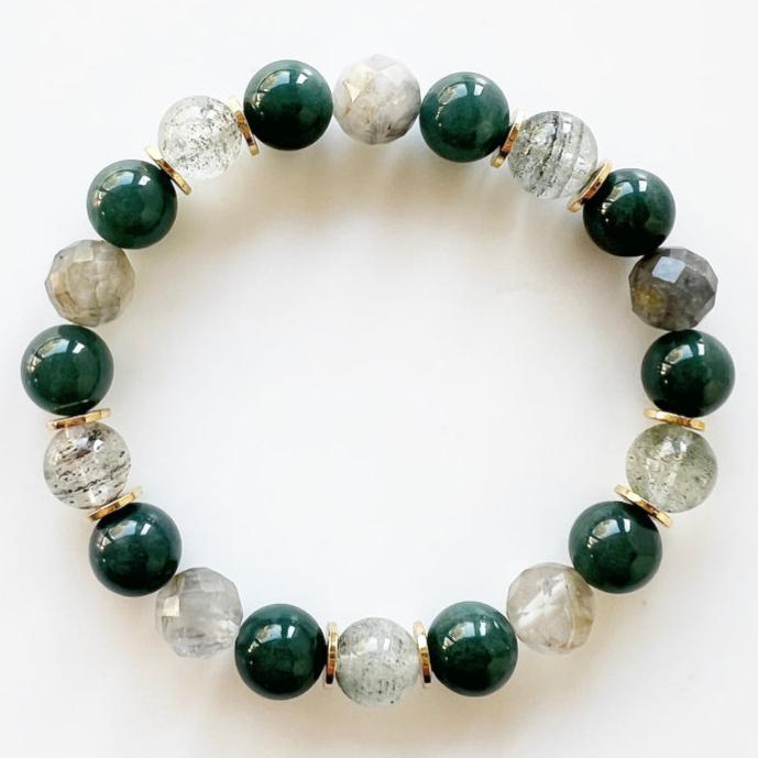 Guatemalan Jade + Quartz Crystal Bracelet - Health Journey