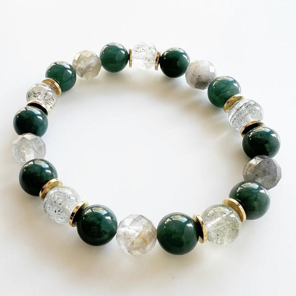 Guatemalan Jade + Quartz Crystal Bracelet - Health Journey