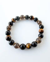 Tiger Eye · Shungite · Smoky Quartz Bracelet - Unshakeable