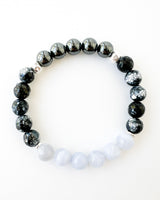 Blue Lace agate · Dragon Vein Agate · Hematite Crystal Bracelet -Quiet Reign