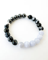 Blue Lace agate · Dragon Vein Agate · Hematite Crystal Bracelet -Quiet Reign