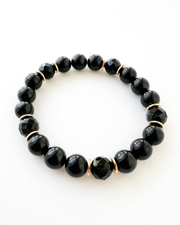 Black Tourmaline Crystal Bracelet - Protection