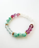 Blue Topaz · Green Moonstone · Fluorite · Ice Mountain Jade Crystal Bracelet - The Monica