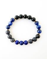 Lapis Lazuli · Blue Rutilated Quartz · Blue Kyanite · Shungite Crystal Bracelet - Pineal Health