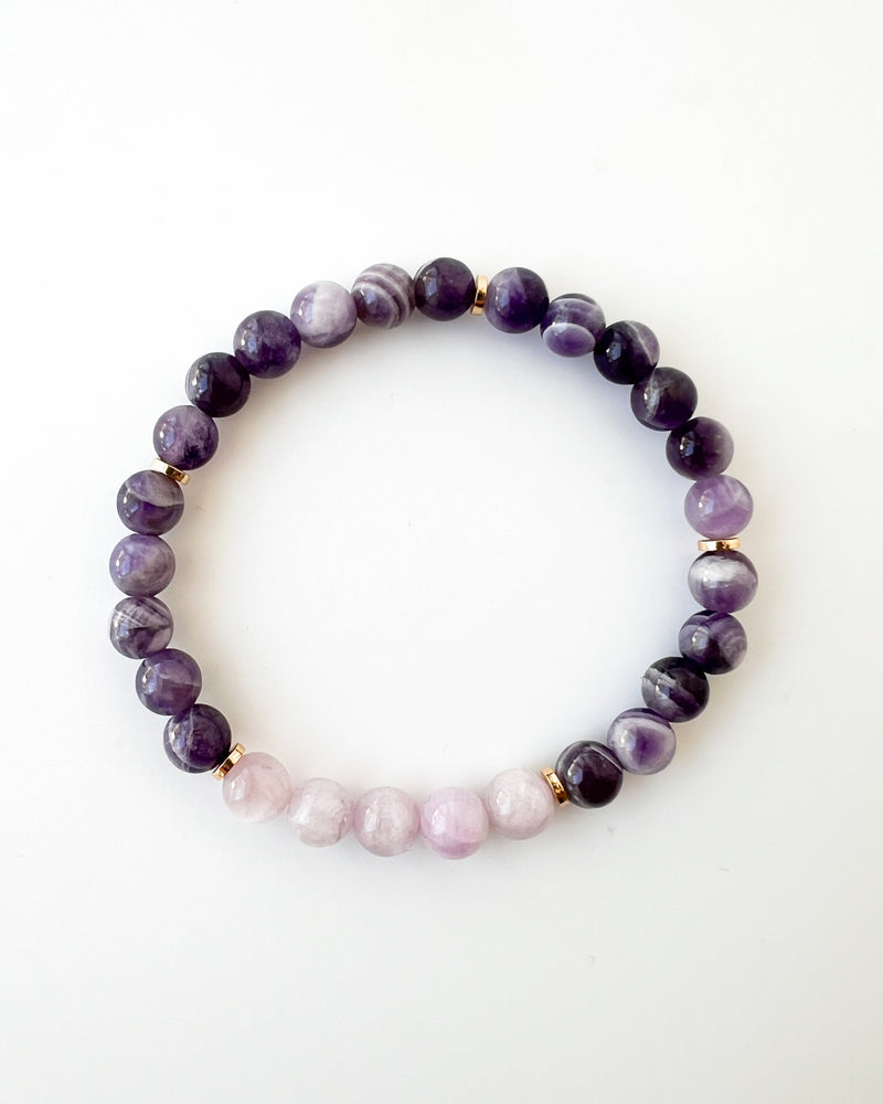 Kunzite · Chevron Amethyst Crystal Bracelet - Miracle Magnet