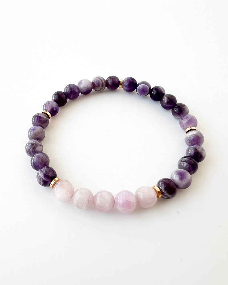 Kunzite · Chevron Amethyst Crystal Bracelet - Miracle Magnet