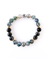 Tourmalinated Quartz · Moss Agate Crystal Bracelet - Unbound