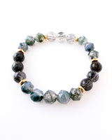 Tourmalinated Quartz · Moss Agate Crystal Bracelet - Unbound