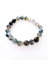 Tourmalinated Quartz · Moss Agate Crystal Bracelet - Unbound