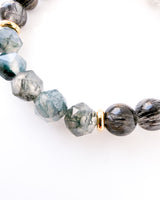 Tourmalinated Quartz · Moss Agate Crystal Bracelet - Unbound