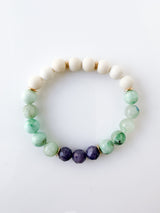 Lepidolite · Chrysoprase in Quartz · Ivory Jade Bracelet - Nurtured