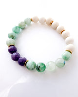 Lepidolite · Chrysoprase in Quartz · Ivory Jade Bracelet - Nurtured