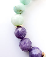Lepidolite · Chrysoprase in Quartz · Ivory Jade Bracelet - Nurtured