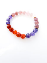 Red Botswana Agate, Amethyst, and Madagascar Rose Quartz  Bracelet - Heart Alchemy