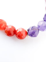 Red Botswana Agate, Amethyst, and Madagascar Rose Quartz  Bracelet - Heart Alchemy