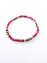 Pink Garnet and Pyrite Crystal Bracelet - Devotion