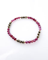 Pink Garnet and Pyrite Crystal Bracelet - Devotion