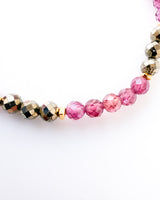 Pink Garnet and Pyrite Crystal Bracelet - Devotion