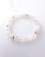 White Jade · Rainbow Moonstone  Bracelet - Simplicity