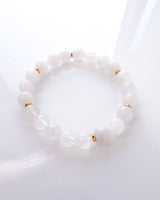 White Jade · Rainbow Moonstone  Bracelet - Simplicity