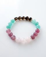 Smoky Quartz · Morganite · Dark Rose Quartz · Amazonite Crystal Bracelet - Self Love