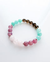 Smoky Quartz · Morganite · Dark Rose Quartz · Amazonite Crystal Bracelet - Self Love