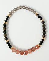 Lazasine · Black Tourmaline · Black Opal · Smoky Quartz Crystal Bracelet - I am Safe