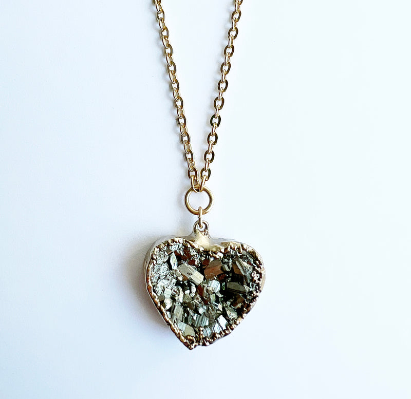 Pyrite Heart Crystal Necklace
