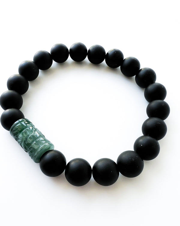 Onyx + Guatemalan Jade Crystal Bracelet - Titan