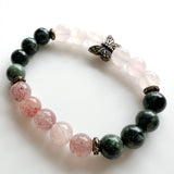 Strawberry Quartz + Kambaba Jasper + Rose Quartz Crystal Bracelet - NEW BEGINNINGS