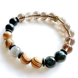 Labradorite  + Tigers Eye + Quartz Crystal Bracelet - Father