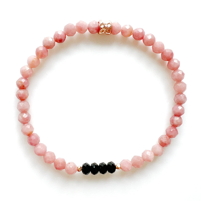 Rhodonite + Black Tourmaline Crystal Bracelet - Freedom