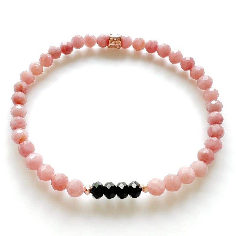 Rhodonite + Black Tourmaline Crystal Bracelet - Freedom