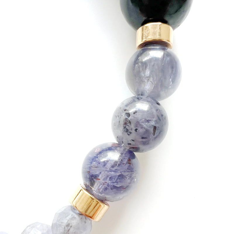 Sapphire + Tanzanite + Iolite + Shungite Crystal Bracelet - Detox